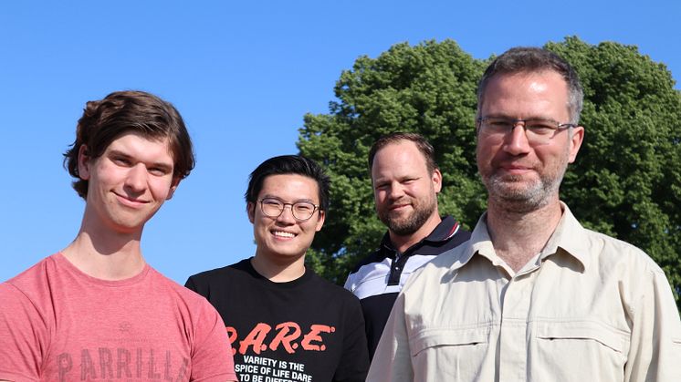 Axel Svensson, Adelric Wong, Philip Eriksson och Daniel Andersson - grundare av Vattn Sensor.