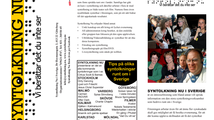 Uppdaterad informationsfolder från Syntolkning Nu
