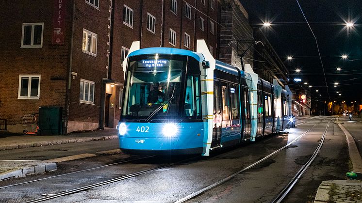 Testkjøring ny trikk. 