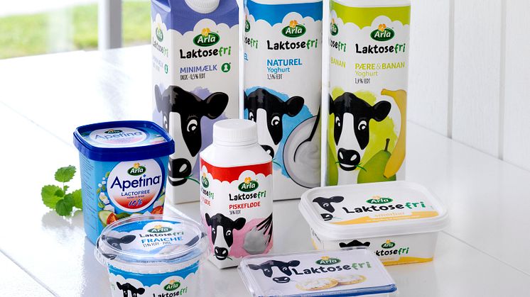 Arlas laktosefri familie består nu af otte produkter