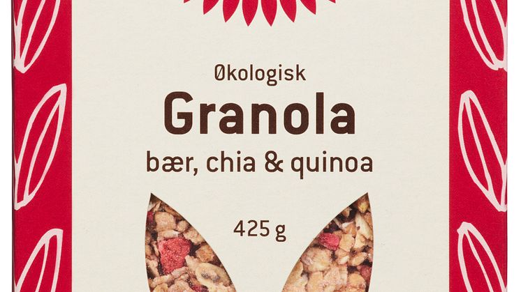 Helios granola med bær, chia og quinoa økologisk