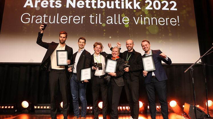 ÅRETS VINNERE: Care of Carl, Sindre Landevåg, Hippi Grace og Oda vant pris under Netthandelsprisene. ALLE FOTO: Håvard Jørstad, Posten