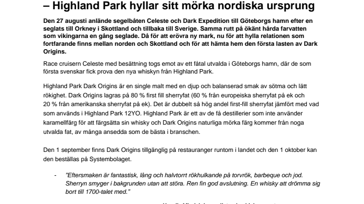 Dark Origins har anlänt – Highland Park hyllar sitt mörka nordiska ursprung 