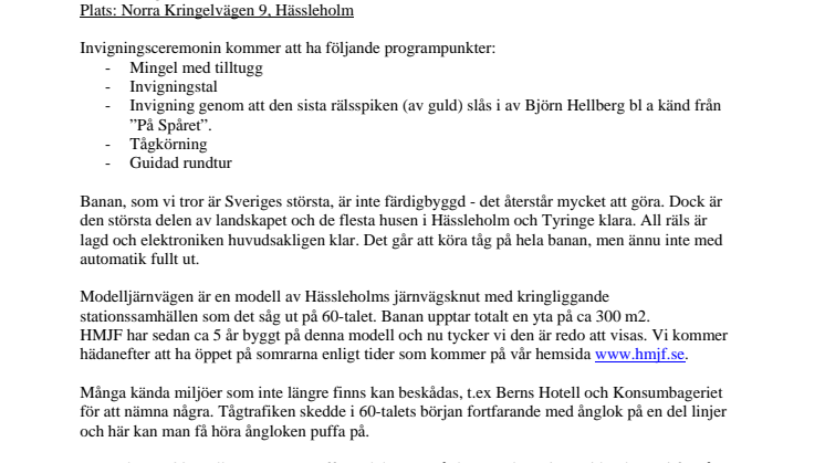 Sveriges största modelljärnväg invigs