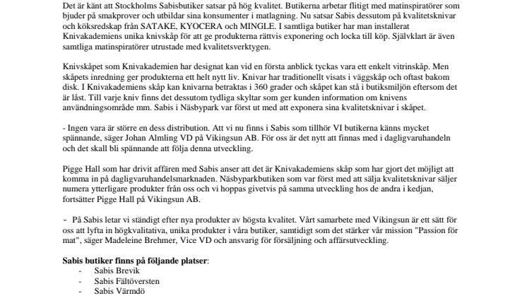 VIKINGSUN INLEDER SAMARBETE MED SABIS