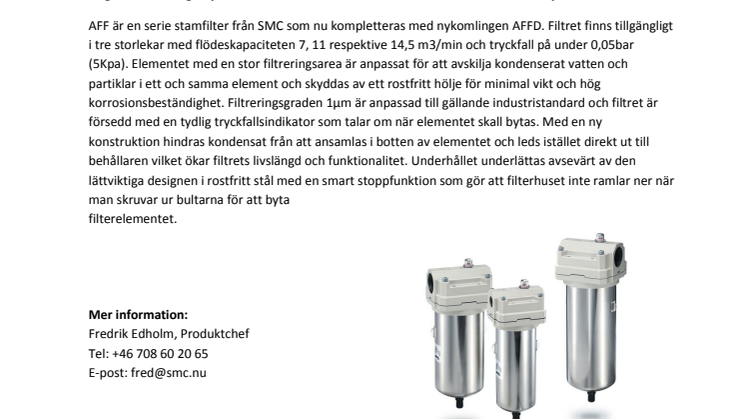 SMC breddar filtersortimentet