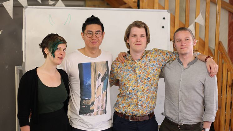 Hemmlis fick förra året utvecklingsstöd till sociala entreprenörer. På bilden Malin Svensson, Jimmy Sok, Rickard Styrén och Thobias Bergström. 