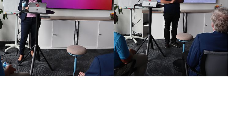 Prof. Dr. Perizat Daglioglu und Prof. Dr. Herbert Schuster beim ersten Business Talk der HdWM
