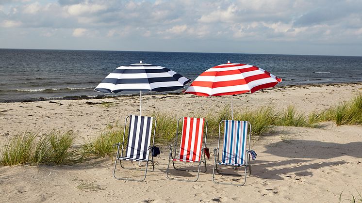 Strandparasoll & brassestol
