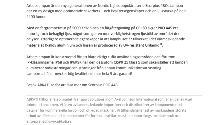 Vibrationstålighet i toppklass - Scorpius PRO 445!