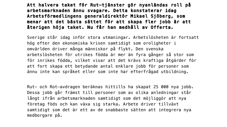Halvering av Rut slår mot samhällets mest utsatta