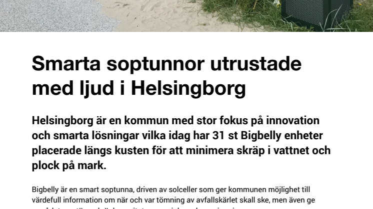 Smarta soptunnor utrustade med ljud i Helsingborg