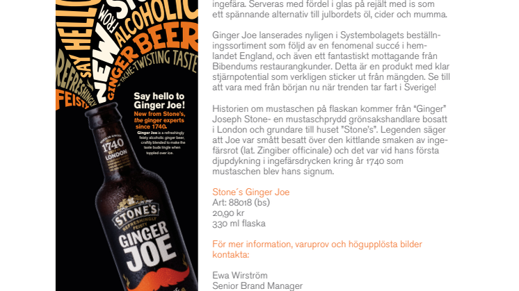 Julöl och andra traditionella julbordsdrycker utmanas av nykomlingen Ginger Joe