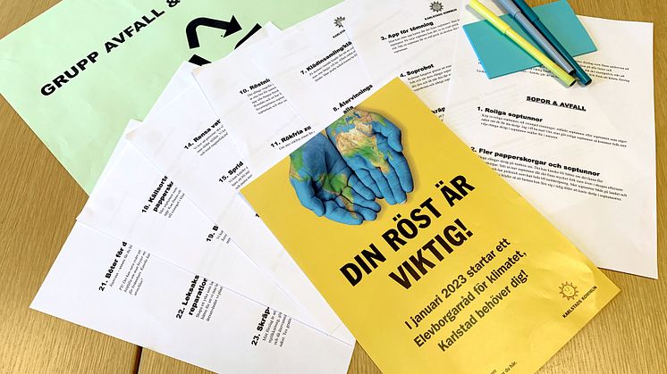 Karlstads kommun är först i Sverige med ett elevborgarråd för klimatet – nästan 1000 förslag från elever lämnades in