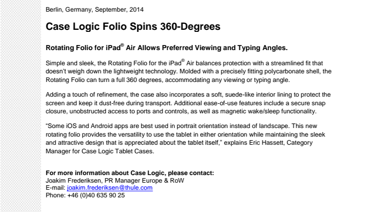Case Logic Folio Spins 360-Degrees