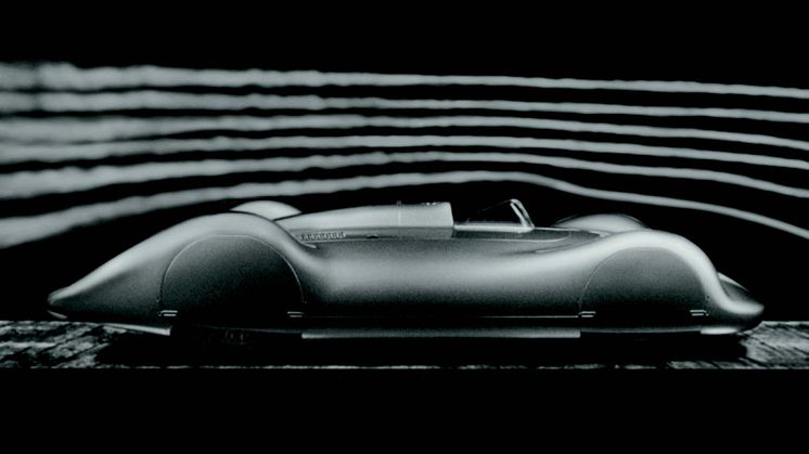 Auto Union Type C Stromlinie racerbil fra AUDI AG's historiske bilsamling i vindtunnellen