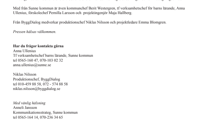 Första spadtaget för ny förskola i Sunne