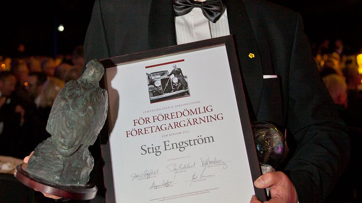 Stig Engström tilldelades Sven O Perssons hederspris på Guldgalan