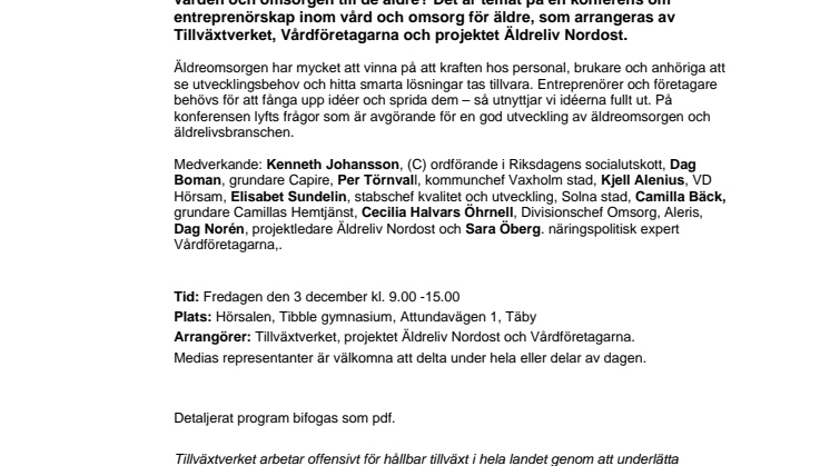 Om innovationskraft och möjligheter i äldreomsorgen