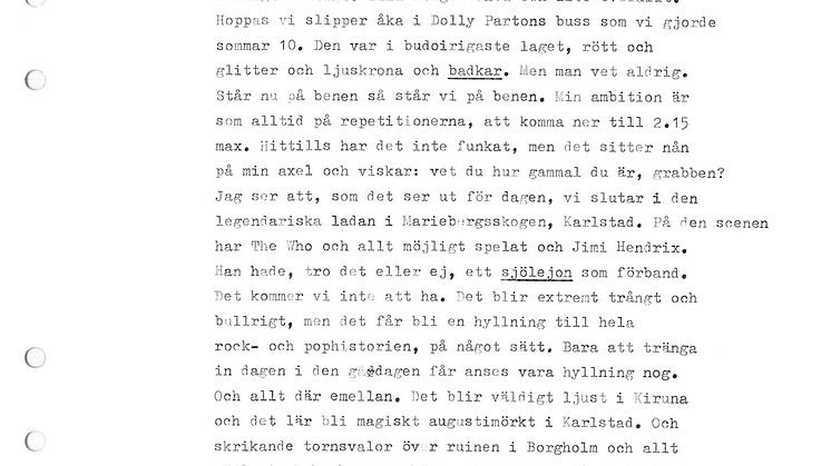ULF LUNDELL PÅ TURNÉ