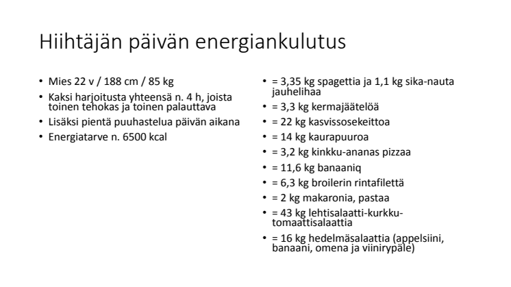 Hiihtäjän energiankulutus