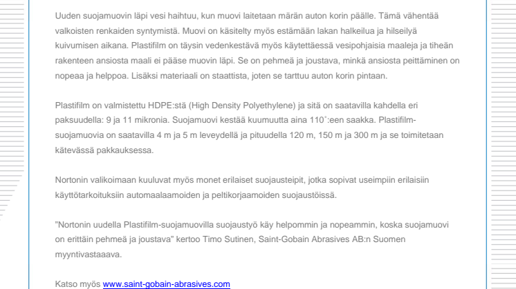 Uusi suojamuovi auton maalaukseen