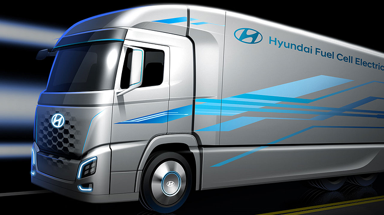Hyundais nye hydrogenelektriske lastebil. Foto: Hyundai