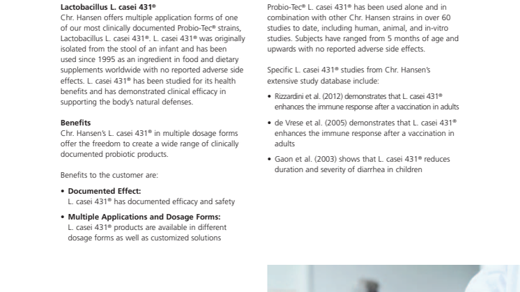 L. CASEI 431® Handout 