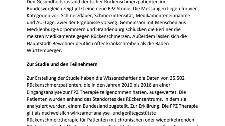 Studie: Wie gesund ist der deutsche Rücken im Bundesländervergleich?