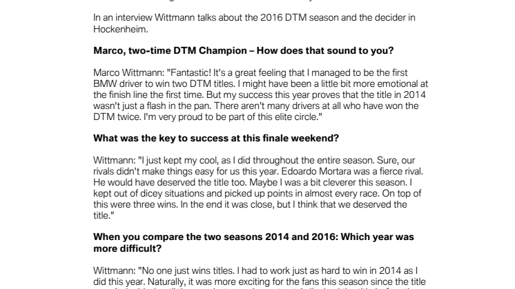 Interview with Marco Wittmann