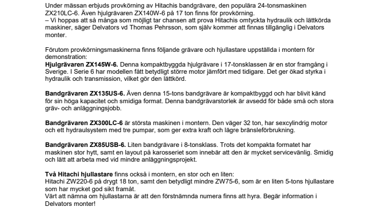 Prova och se Hitachi på Entreprenad Live