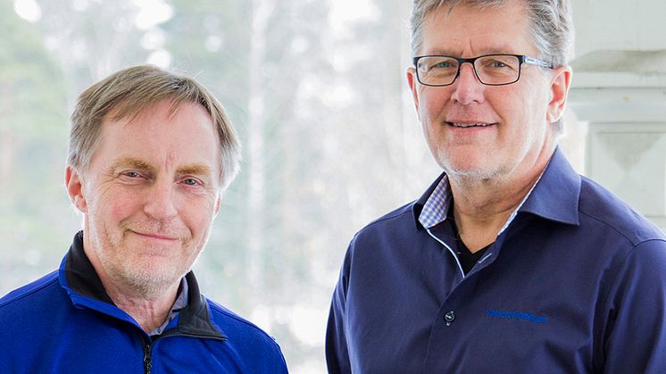Vansbrosimningens nya ordförande Olle Emanuelsson med generalsekreterare Jan Palander. 