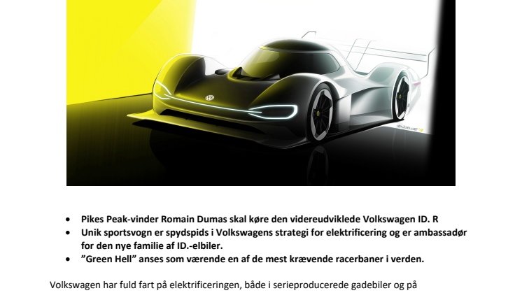 Volkswagen vil sætte ny omgangsrekord for elbiler på Nürburgring.