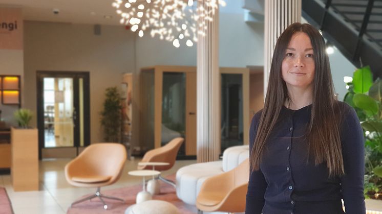 Maryna Horban Huawei Suomen toimistolla. 