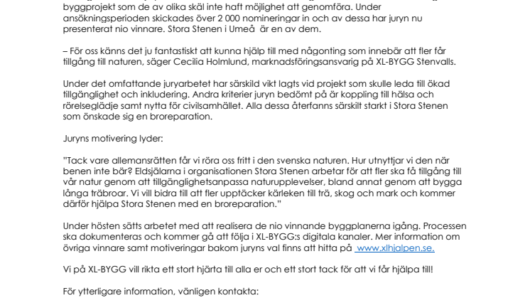 Vinnarna av XL-Hjälpen klara – nio föreningar får hjälp att rusta upp