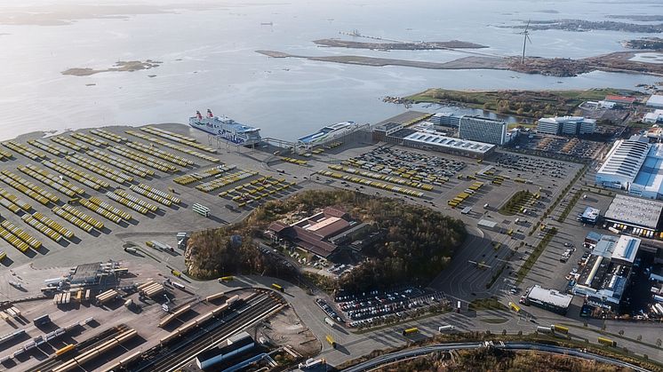 Visionsbild föreställande Stena Lines kommande terminal i Göteborgs hamn. Bild: Göteborgs Hamn AB.