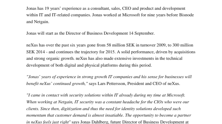Microsoft veteran reinforces management at neXus