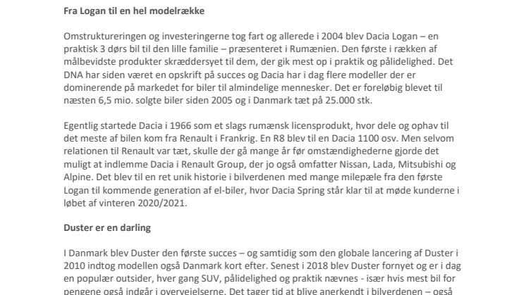 Dacia – store visioner bag folkelig succes