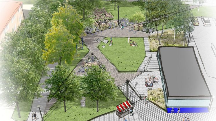 Glanshammars torg har rustats och bland annat fått bättre belysning, gångbana och ett nytt konstverk. 