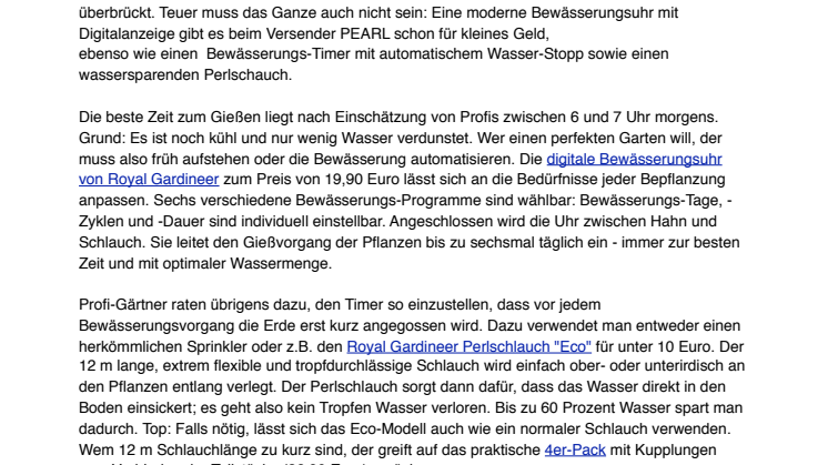 Automatische Gartenbewässerung: Gut für Umwelt und Portemonnaie