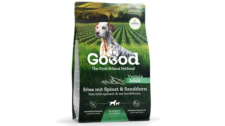 Goood Petfood Tockenfutter Veggie – Erbse mit Spinat & Sanddorn