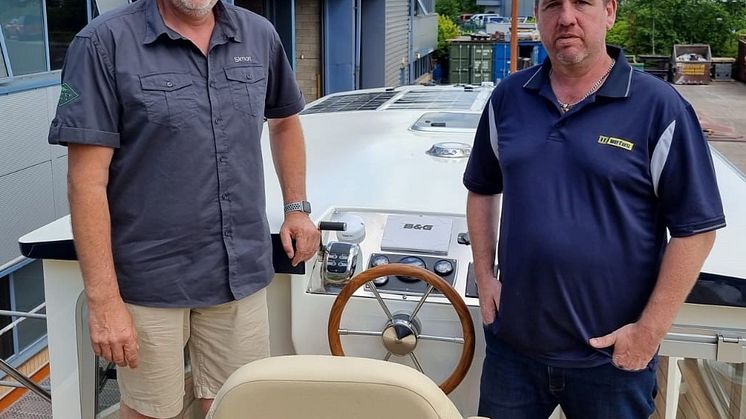 New Branch Manager for the VETUS UK office Ray Browning (pictured right) with Simon Piper of Piper Boats this week