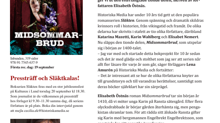 En unik bokserie om Sveriges  historia jubilerar. Nu släpps del 10! 