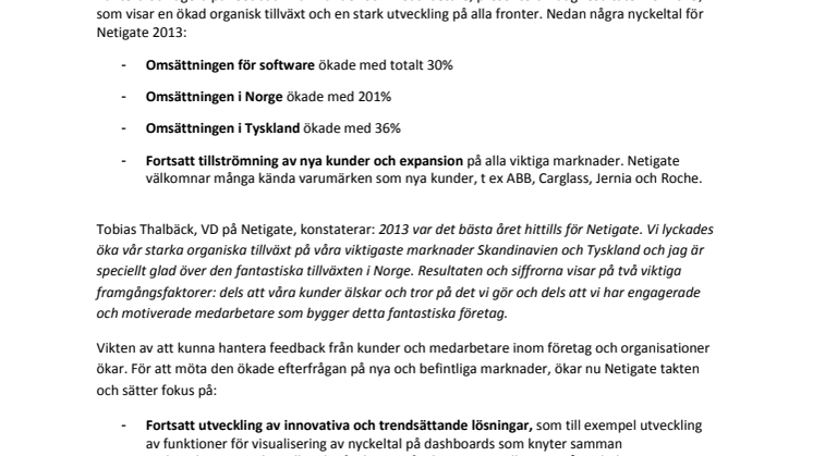 Stark utveckling för Netigate: feedback från kunder och medarbetare blir alltmer betydelsefullt 