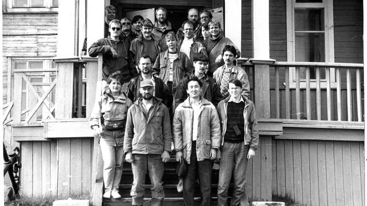 Forskningsteam 1992 Trappa forskningsstasjonen i Dalnie Zelentsy