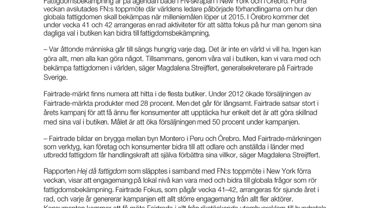 Fairtrade Fokus 2013 - Det här händer i Örebro