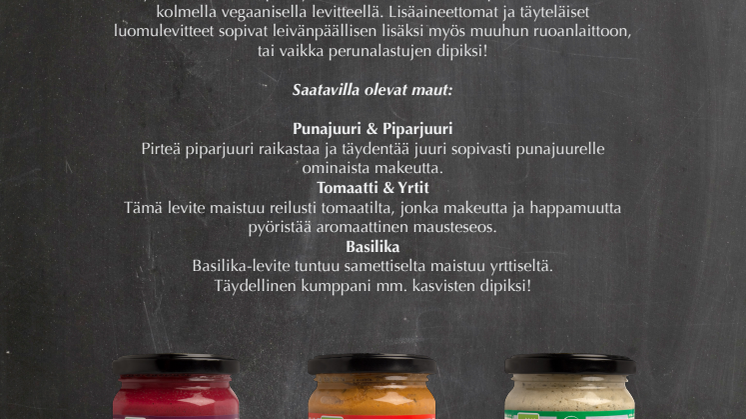Urtekramin uudet yleelliset pastat ja vegaaniset levitteet