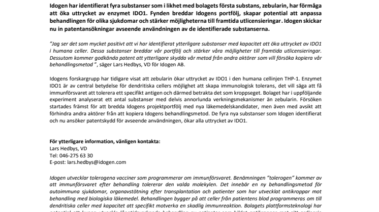 Idogen breddar portföljen och ansöker om patentskydd för produktuppföljare 