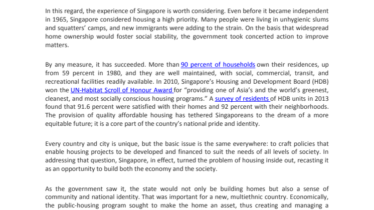 More than four walls and a roof: Housing as an anchor in times of turbulence