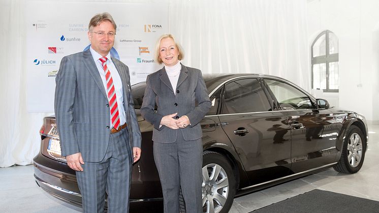 Minister of Research, Prof Dr Johanna Wanka, with her official car - an Audi A8 3.0 TDI quattro